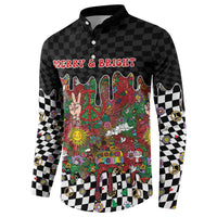 Hippie Christmas Button Sweatshirt Doodle Style - Wonder Print Shop