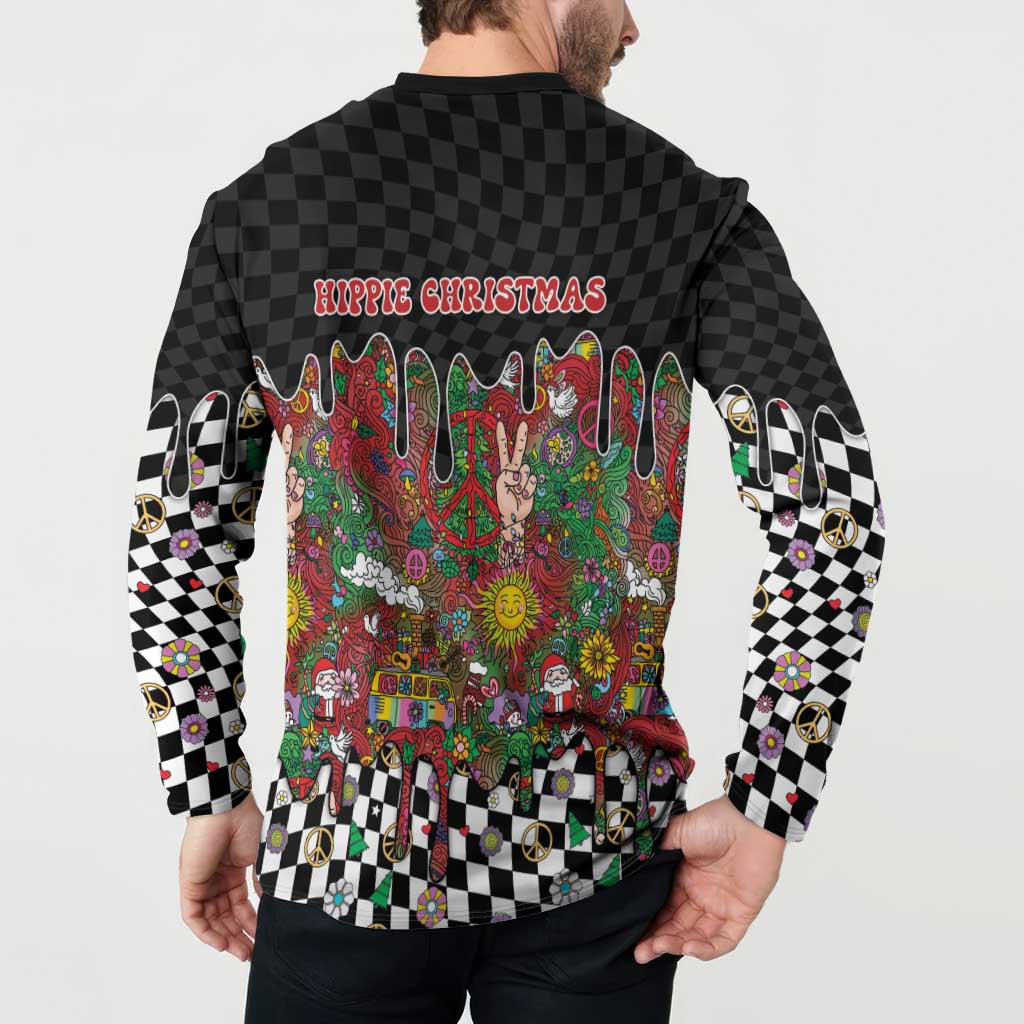 Hippie Christmas Button Sweatshirt Doodle Style - Wonder Print Shop