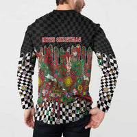 Hippie Christmas Button Sweatshirt Doodle Style - Wonder Print Shop