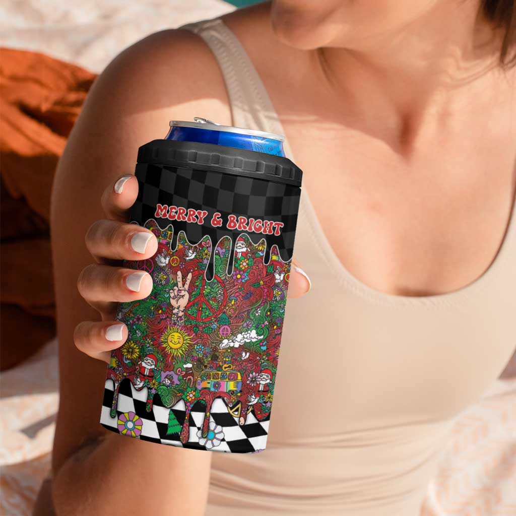 Hippie Christmas 4 in 1 Can Cooler Tumbler Doodle Style - Wonder Print Shop