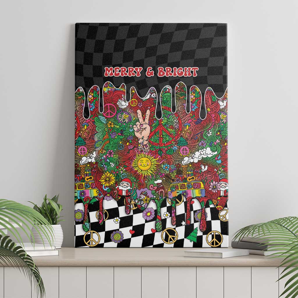 Hippie Christmas Canvas Wall Art Doodle Style - Wonder Print Shop