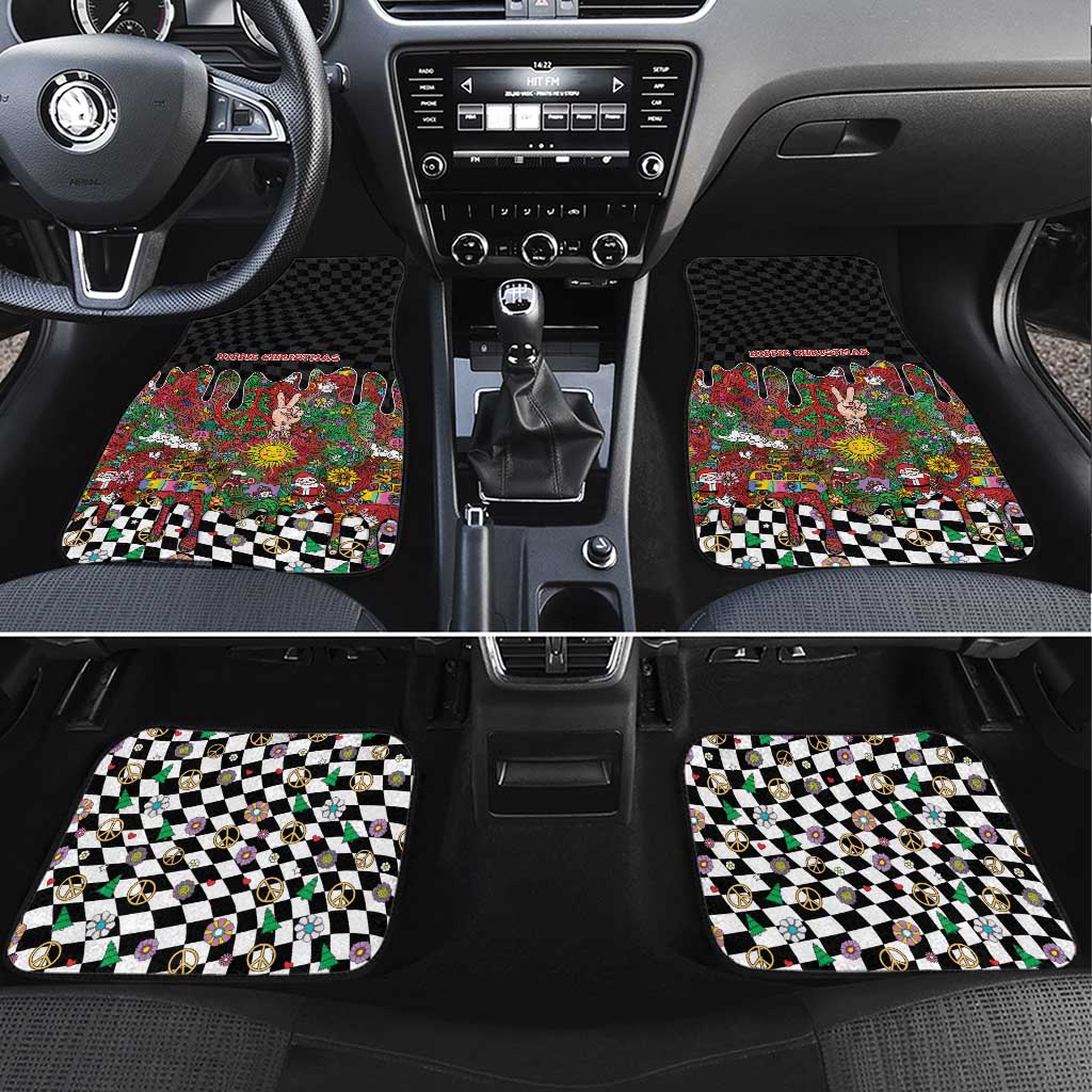 Hippie Christmas Car Mats Doodle Style - Wonder Print Shop