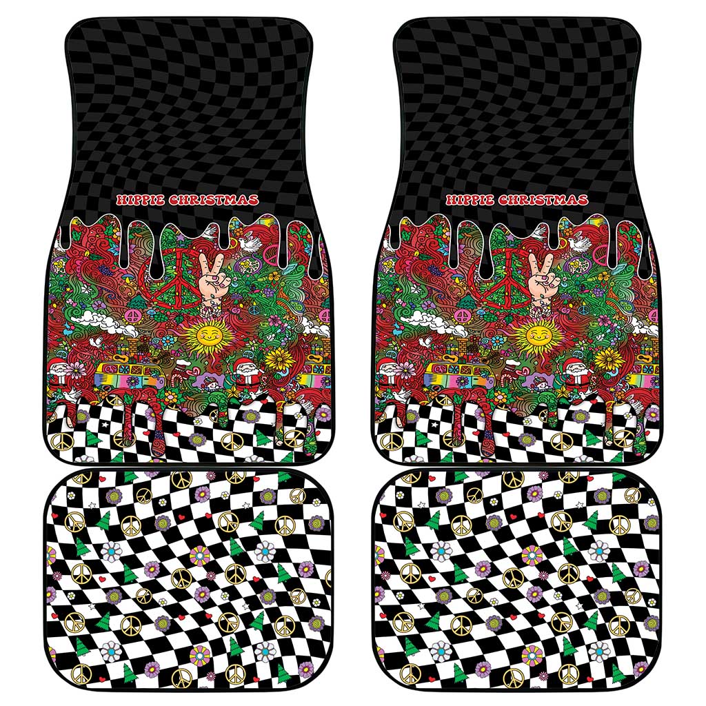 Hippie Christmas Car Mats Doodle Style - Wonder Print Shop