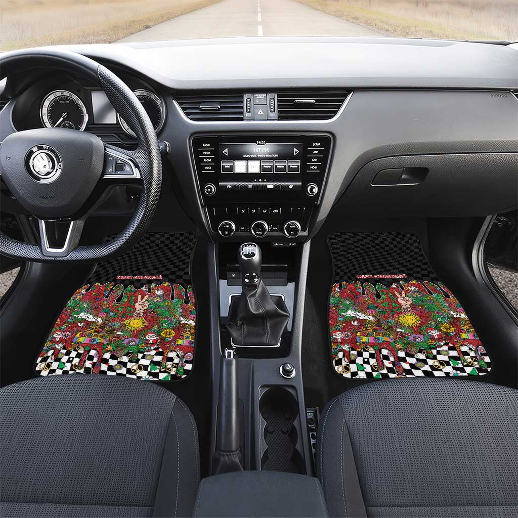 Hippie Christmas Car Mats Doodle Style - Wonder Print Shop