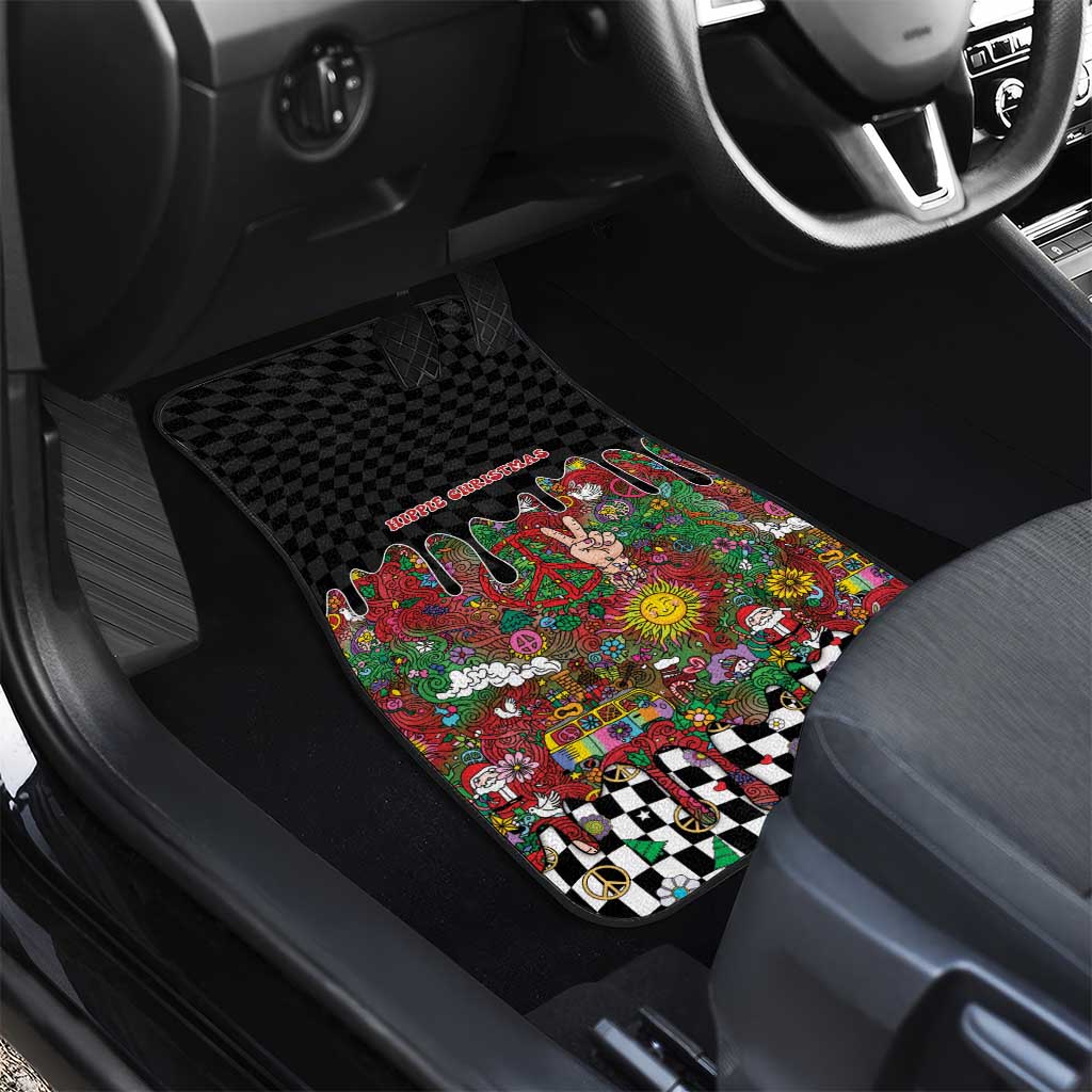 Hippie Christmas Car Mats Doodle Style - Wonder Print Shop