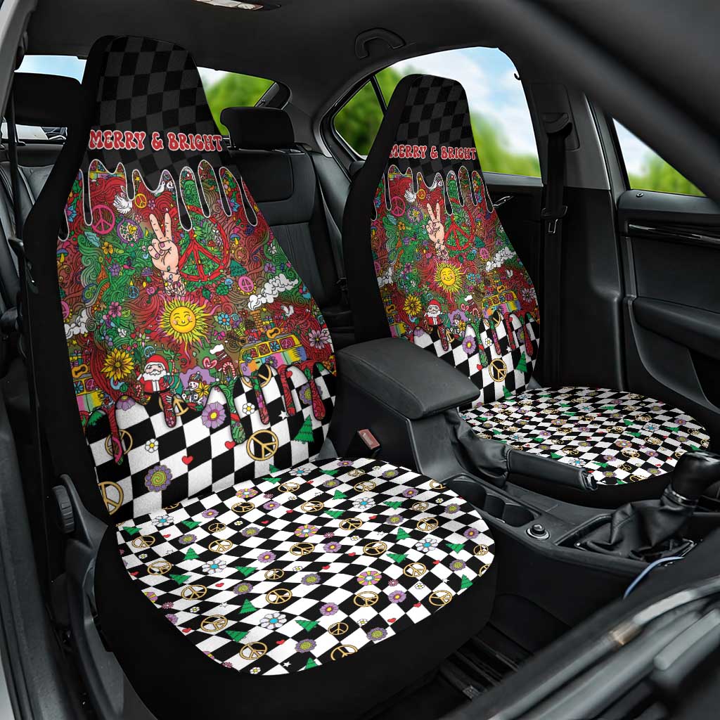 Hippie Christmas Car Seat Cover Doodle Style - Wonder Print Shop