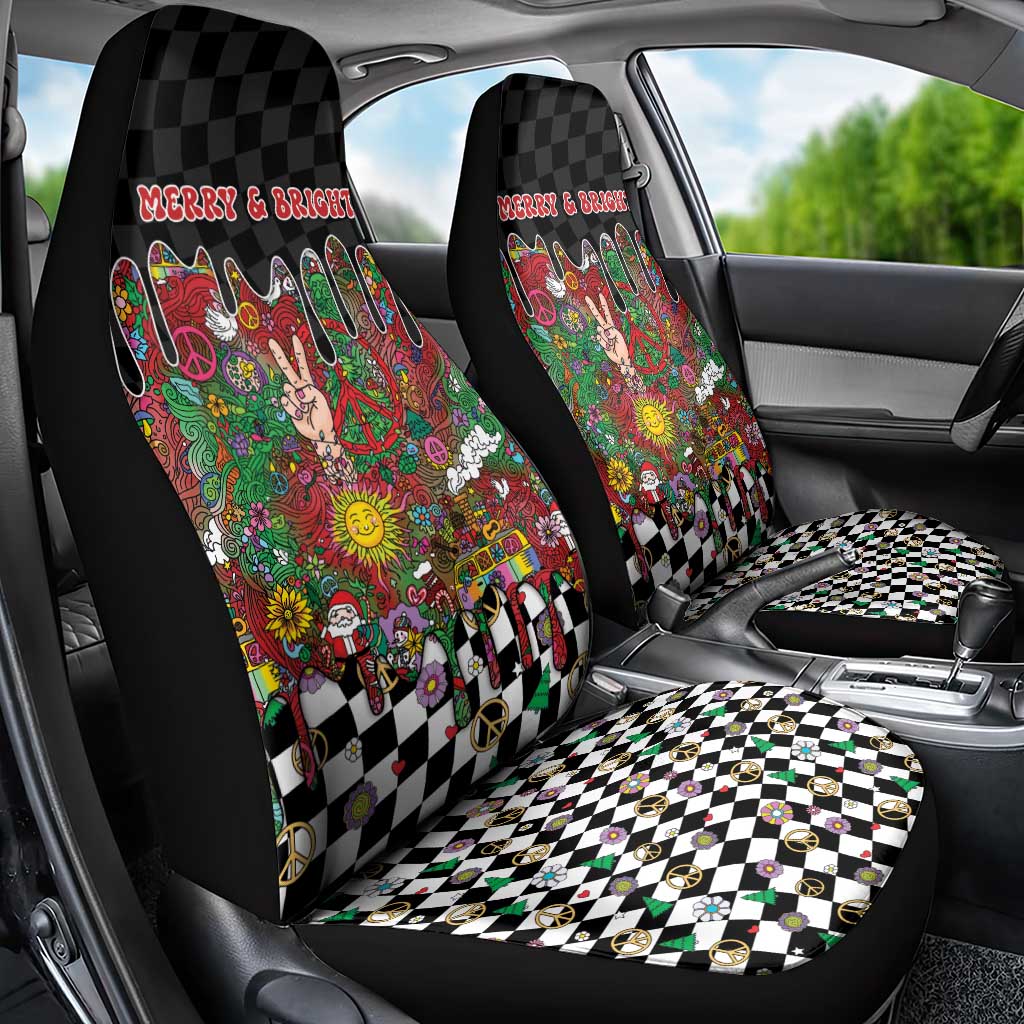 Hippie Christmas Car Seat Cover Doodle Style - Wonder Print Shop