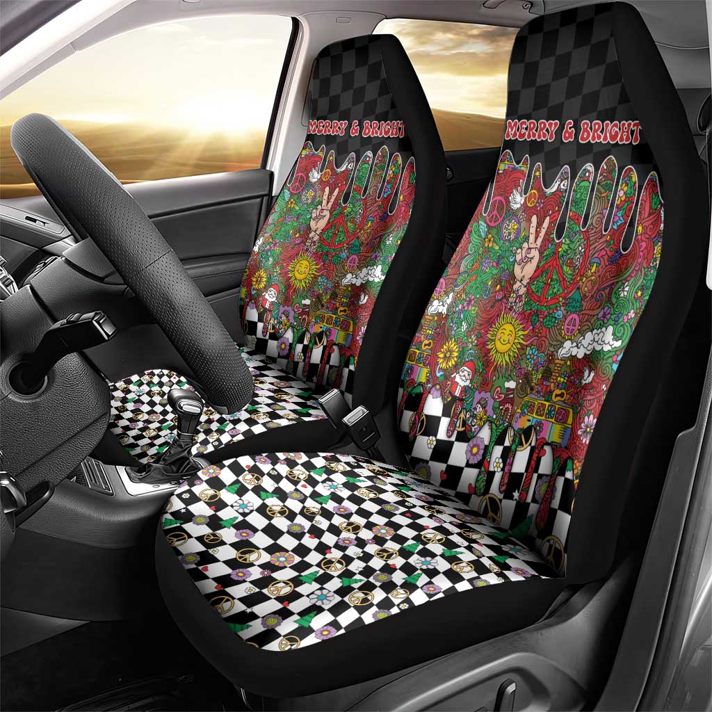 Hippie Christmas Car Seat Cover Doodle Style - Wonder Print Shop