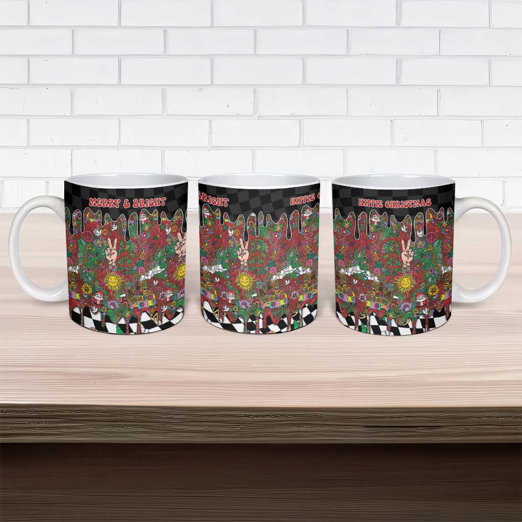 Hippie Christmas Ceramic Mug Doodle Style - Wonder Print Shop
