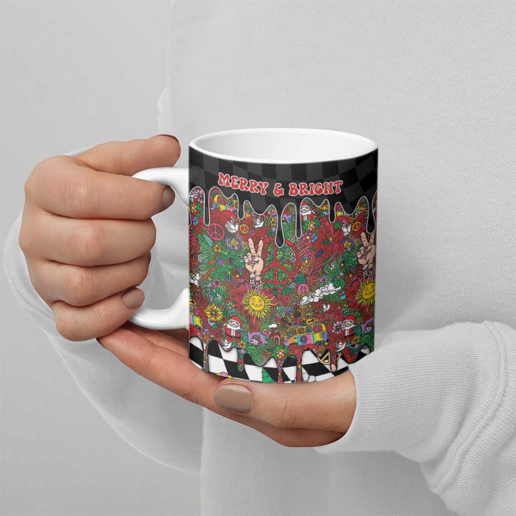 Hippie Christmas Ceramic Mug Doodle Style - Wonder Print Shop