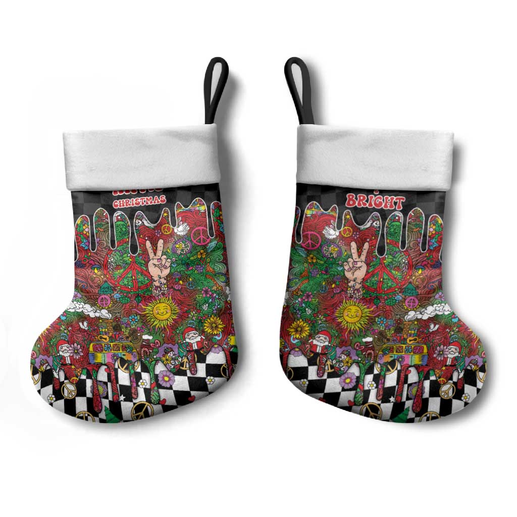 Hippie Christmas Stocking Doodle Style - Wonder Print Shop