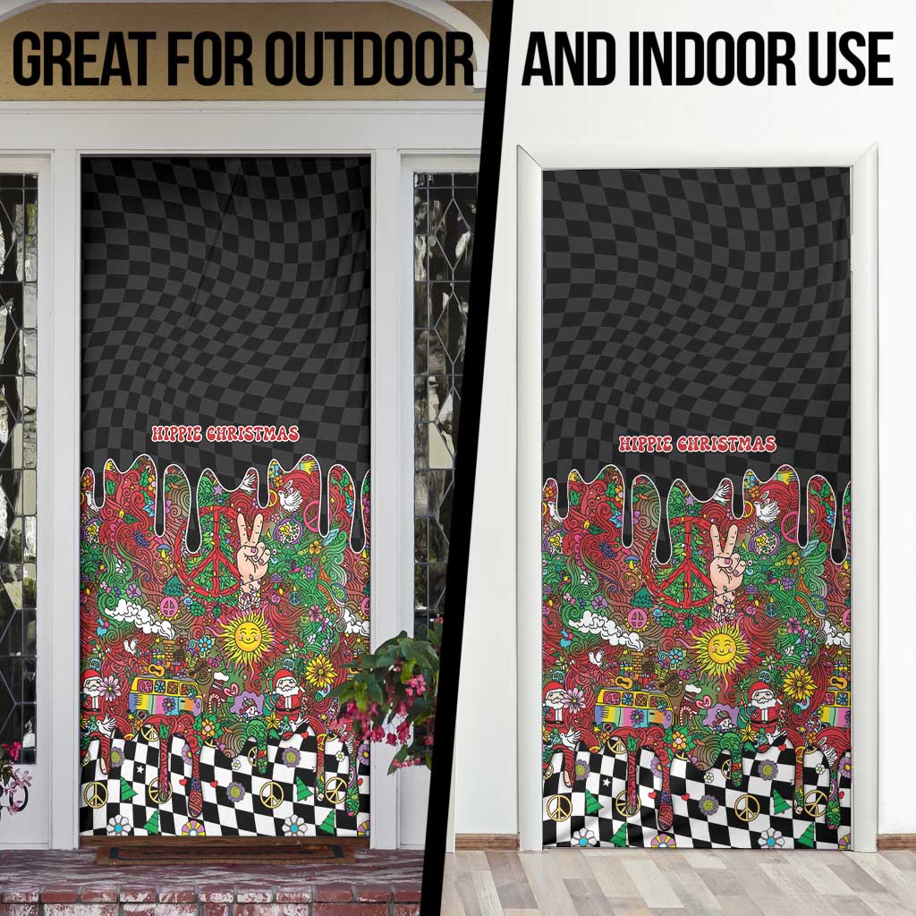 Hippie Christmas Door Cover Doodle Style - Wonder Print Shop