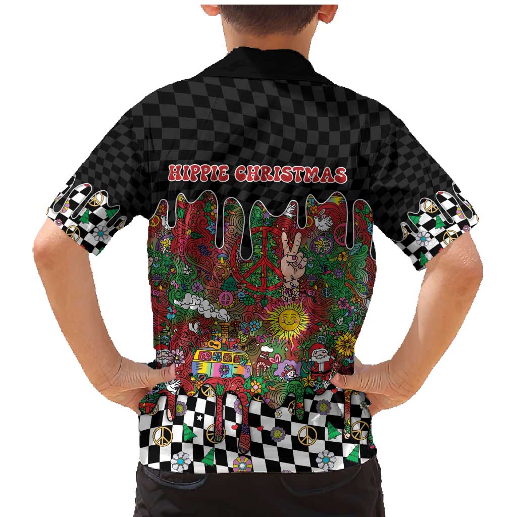 Hippie Christmas Family Matching Mermaid Dress and Hawaiian Shirt Doodle Style - Wonder Print Shop