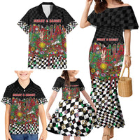 Hippie Christmas Family Matching Mermaid Dress and Hawaiian Shirt Doodle Style - Wonder Print Shop