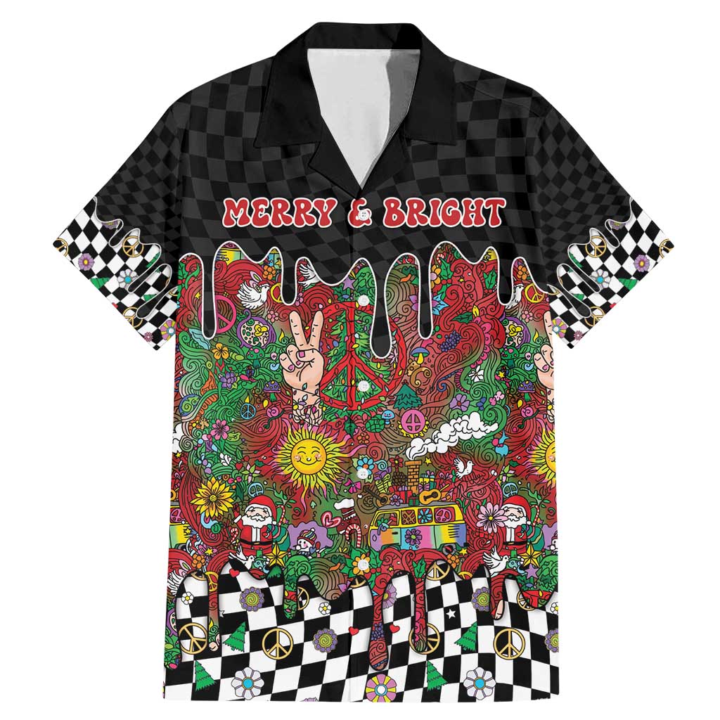 Hippie Christmas Family Matching Mermaid Dress and Hawaiian Shirt Doodle Style - Wonder Print Shop