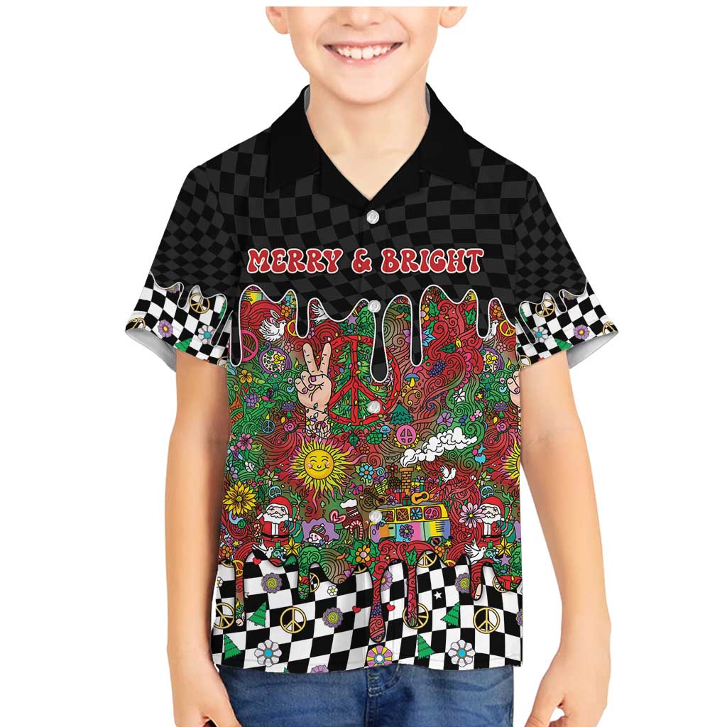 Hippie Christmas Family Matching Mermaid Dress and Hawaiian Shirt Doodle Style - Wonder Print Shop