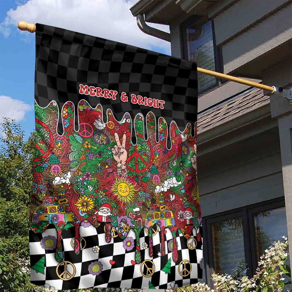 Hippie Christmas Garden Flag Doodle Style - Wonder Print Shop