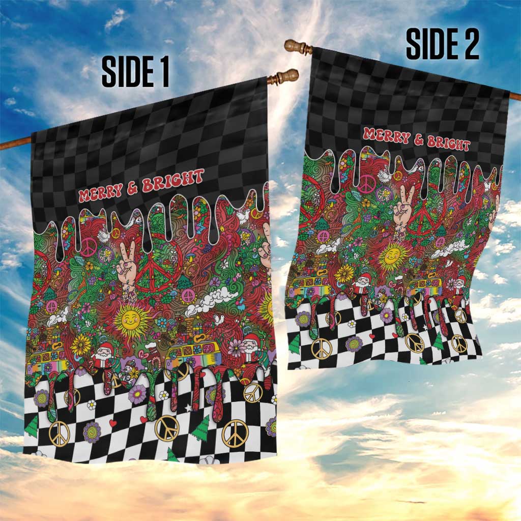 Hippie Christmas Garden Flag Doodle Style - Wonder Print Shop