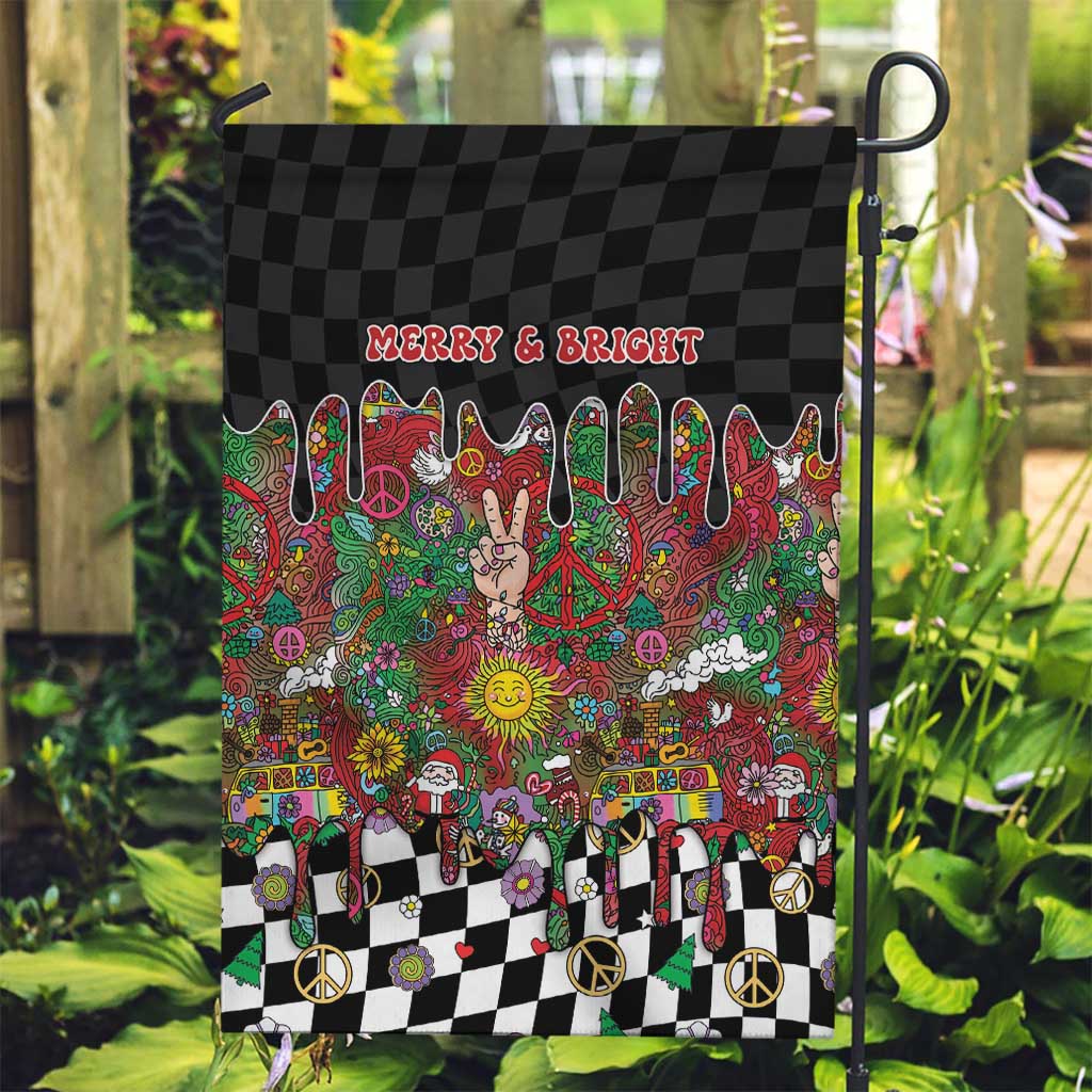 Hippie Christmas Garden Flag Doodle Style - Wonder Print Shop
