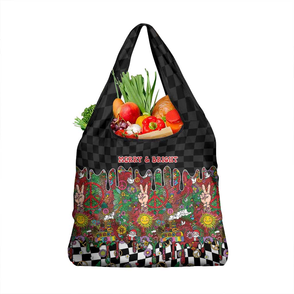 Hippie Christmas Grocery Bag Doodle Style - Wonder Print Shop