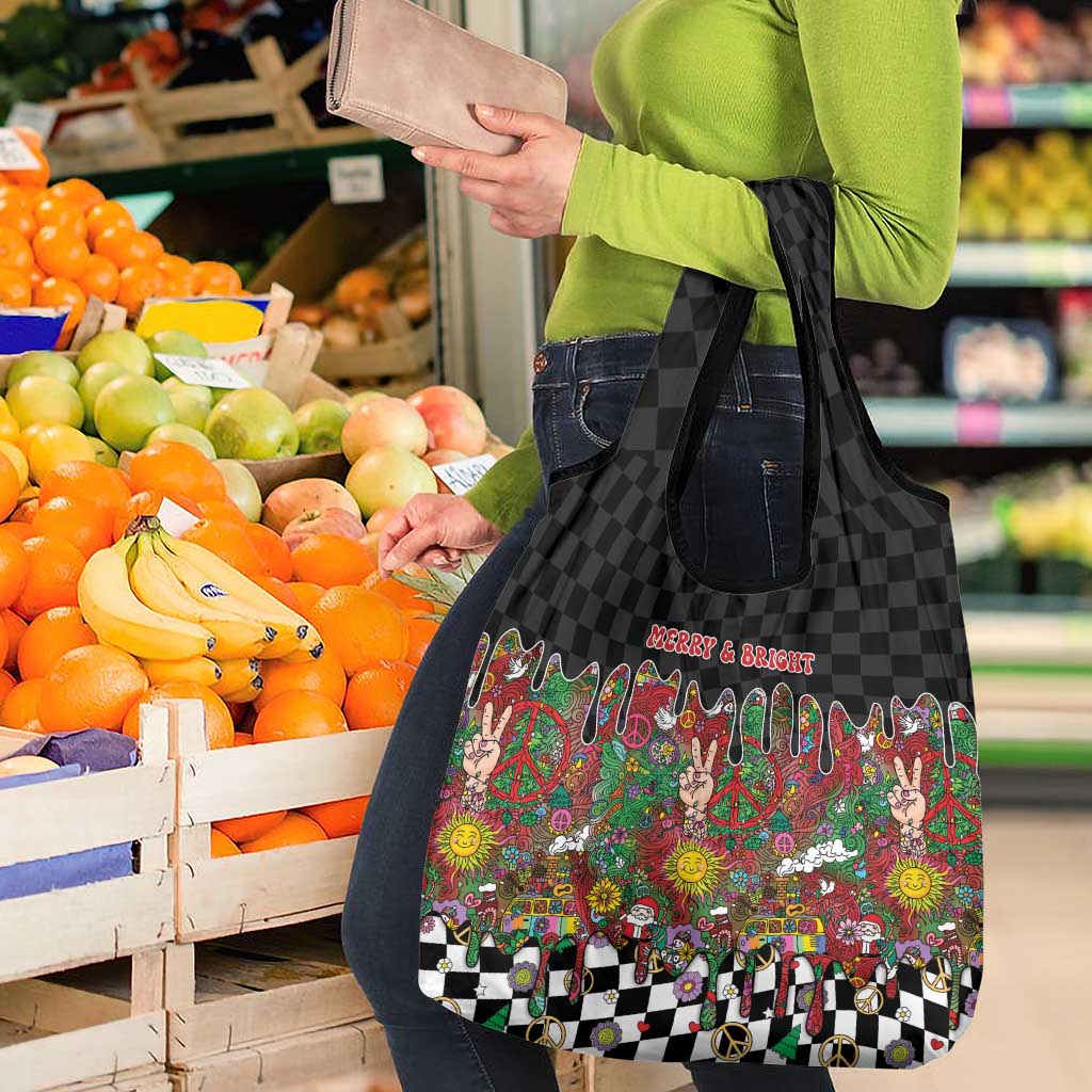 Hippie Christmas Grocery Bag Doodle Style - Wonder Print Shop