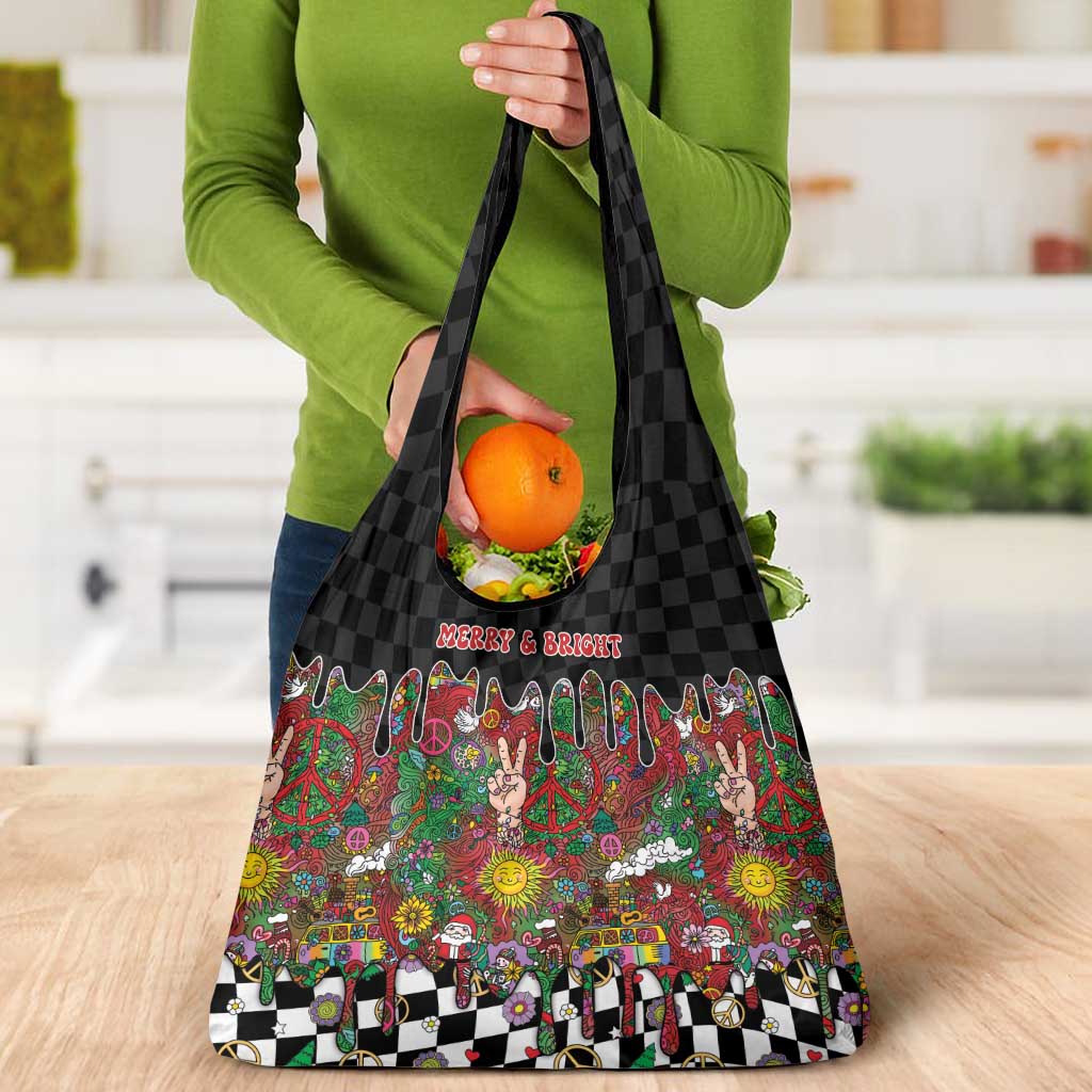 Hippie Christmas Grocery Bag Doodle Style - Wonder Print Shop