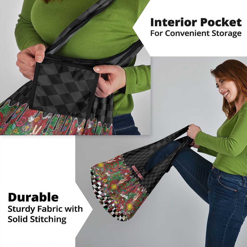 Hippie Christmas Grocery Bag Doodle Style - Wonder Print Shop