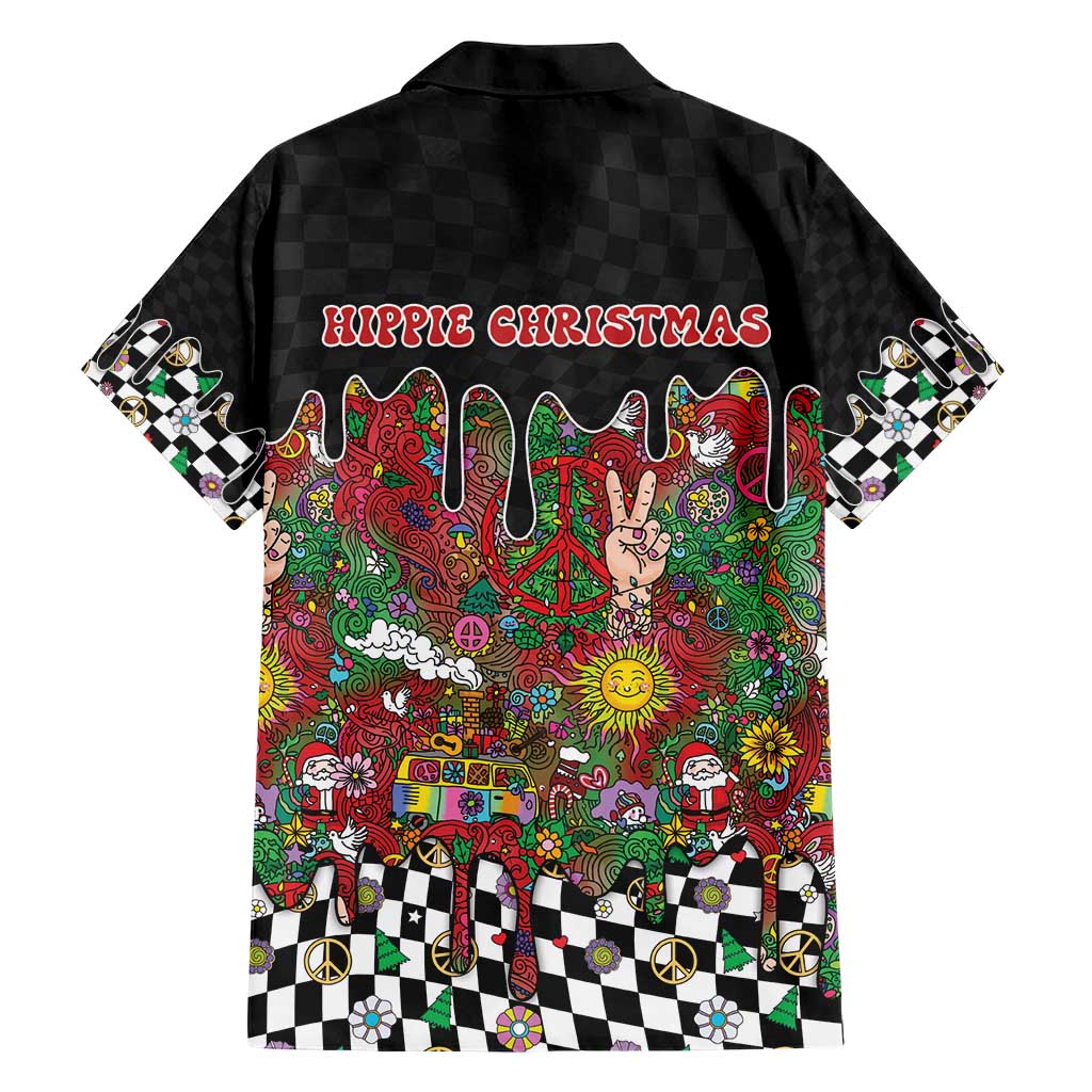 Hippie Christmas Hawaiian Shirt Doodle Style - Wonder Print Shop