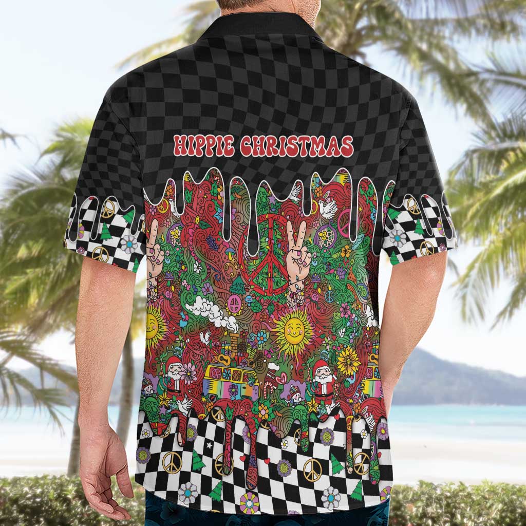 Hippie Christmas Hawaiian Shirt Doodle Style - Wonder Print Shop