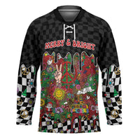 Hippie Christmas Hockey Jersey Doodle Style - Wonder Print Shop
