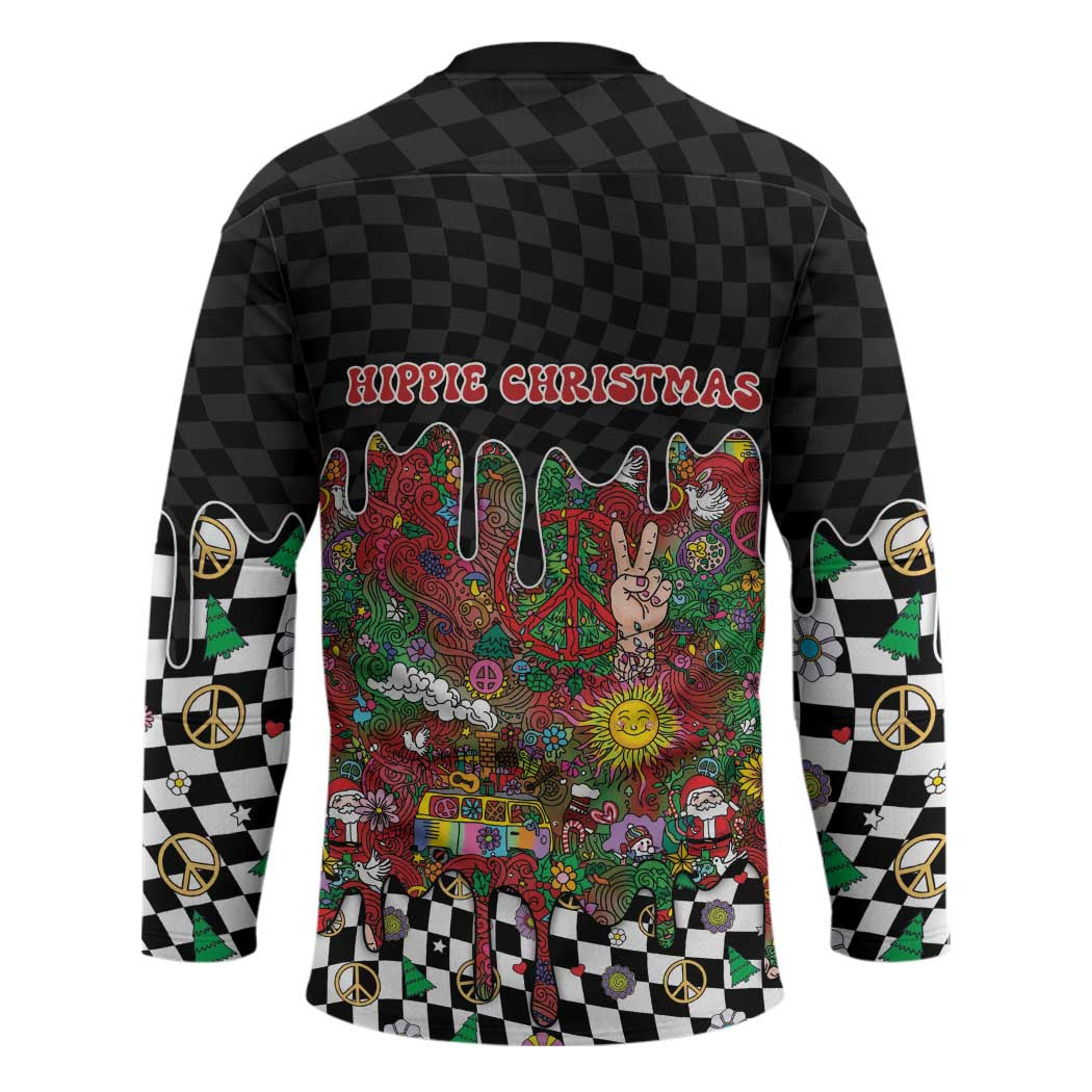 Hippie Christmas Hockey Jersey Doodle Style - Wonder Print Shop