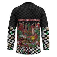 Hippie Christmas Hockey Jersey Doodle Style - Wonder Print Shop