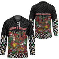 Hippie Christmas Hockey Jersey Doodle Style - Wonder Print Shop
