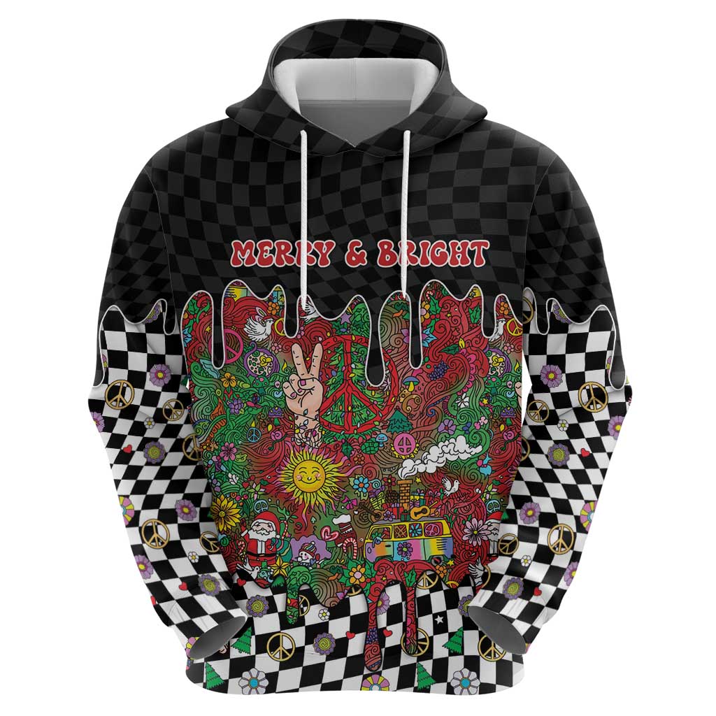 Hippie Christmas Hoodie Doodle Style - Wonder Print Shop