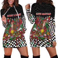 Hippie Christmas Hoodie Dress Doodle Style - Wonder Print Shop