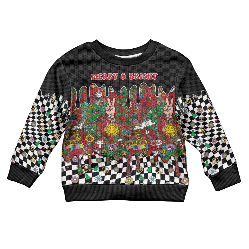 Hippie Christmas Kid Ugly Christmas Sweater Doodle Style - Wonder Print Shop