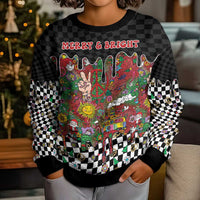 Hippie Christmas Kid Ugly Christmas Sweater Doodle Style - Wonder Print Shop