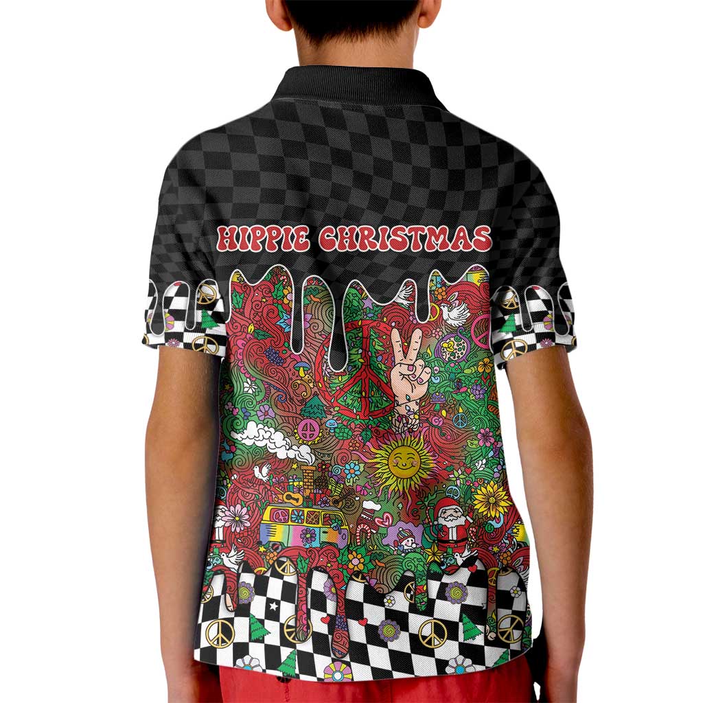 Hippie Christmas Kid Polo Shirt Doodle Style - Wonder Print Shop
