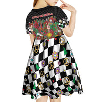 Hippie Christmas Kid Short Sleeve Dress Doodle Style - Wonder Print Shop