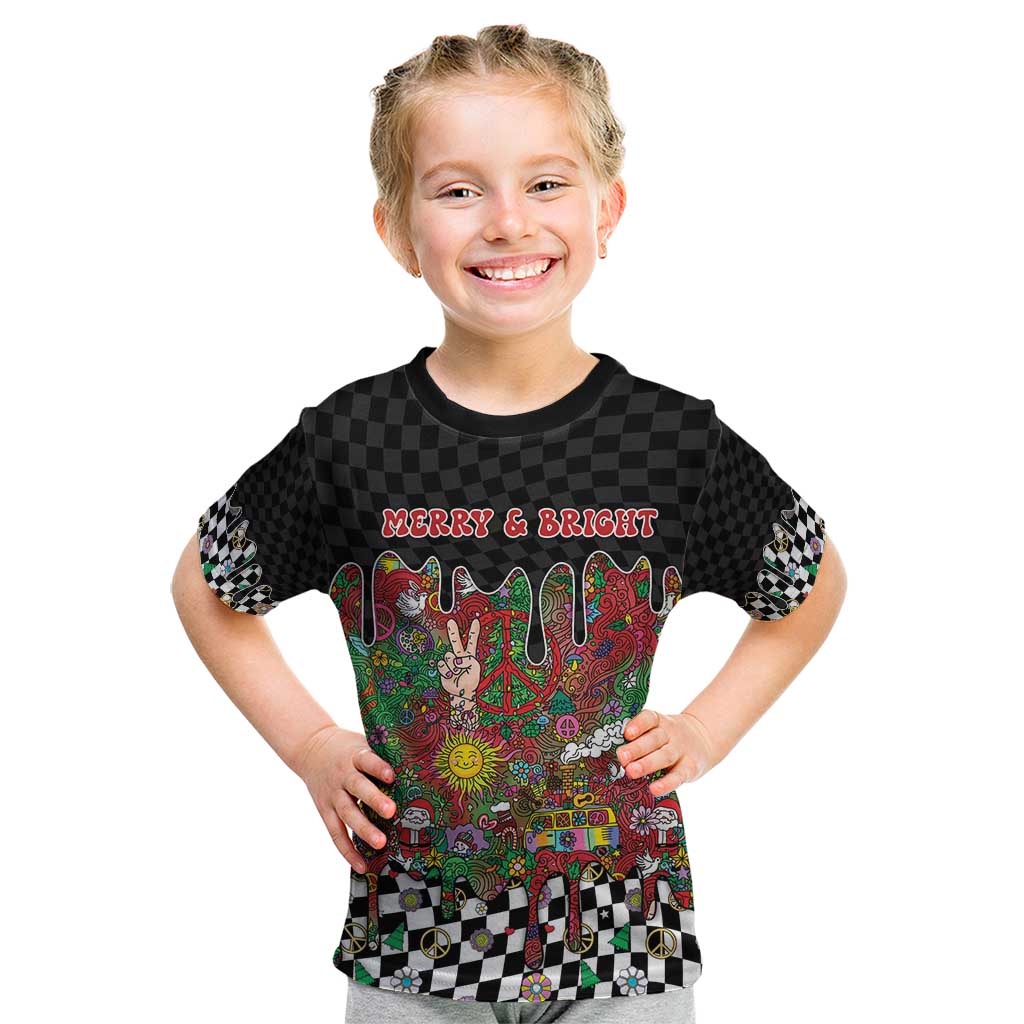 Hippie Christmas Kid T Shirt Doodle Style - Wonder Print Shop