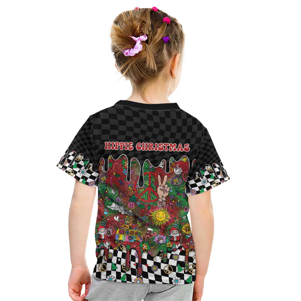 Hippie Christmas Kid T Shirt Doodle Style - Wonder Print Shop