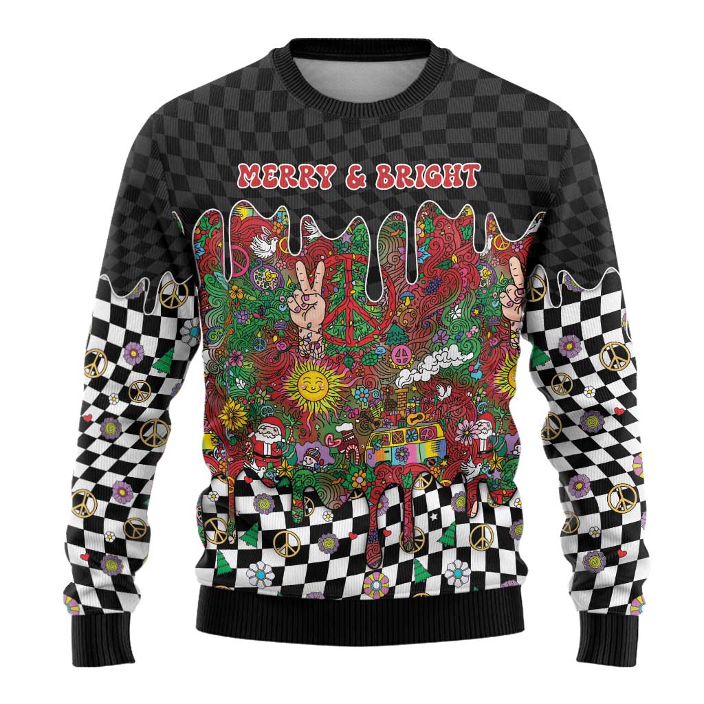 Hippie Christmas Ugly Christmas Sweater Doodle Style - Wonder Print Shop