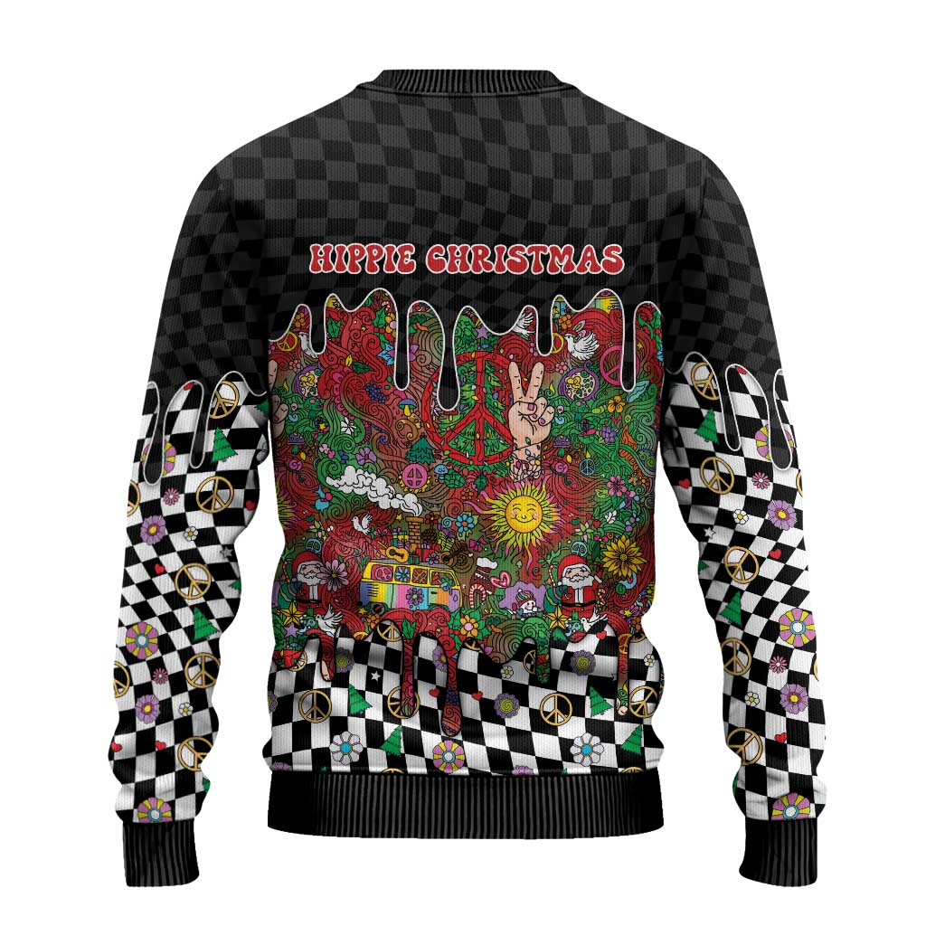 Hippie Christmas Ugly Christmas Sweater Doodle Style - Wonder Print Shop