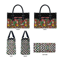 Hippie Christmas Leather Bag Doodle Style - Wonder Print Shop