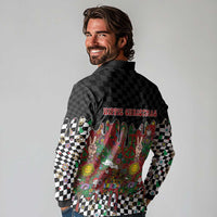 Hippie Christmas Long Sleeve Polo Shirt Doodle Style - Wonder Print Shop