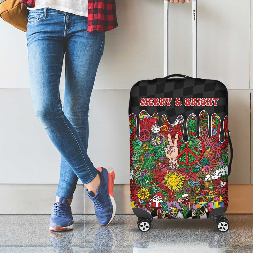 Hippie Christmas Luggage Cover Doodle Style - Wonder Print Shop