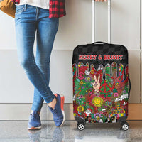 Hippie Christmas Luggage Cover Doodle Style - Wonder Print Shop