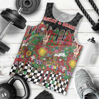 Hippie Christmas Men Tank Top Doodle Style - Wonder Print Shop