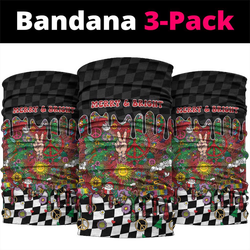 Hippie Christmas Neck Gaiter Doodle Style - Wonder Print Shop