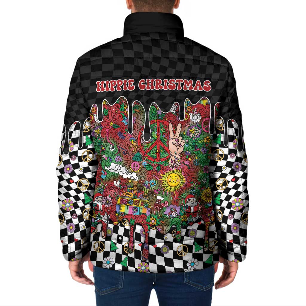 Hippie Christmas Padded Jacket Doodle Style - Wonder Print Shop